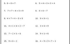 Use These Free Algebra Worksheets To Practice Your Order Of Operations