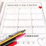 Valentine Math Order Of Operations Riddle Worksheets 5th Grade On