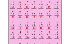 Worksheet On Adding 6 Practice Numerous Questions On 6 Addition Table