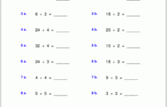Worksheets For Basic Division Facts grades 3 4